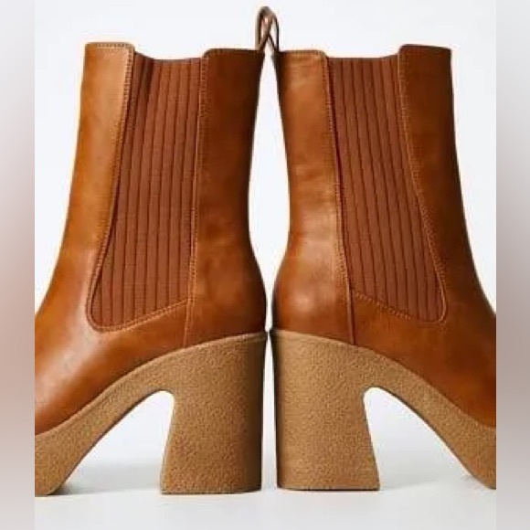 🆕 Brown Platform Lug Sole Ankle Boots Chunky Block Booties - Picture 4 of 6